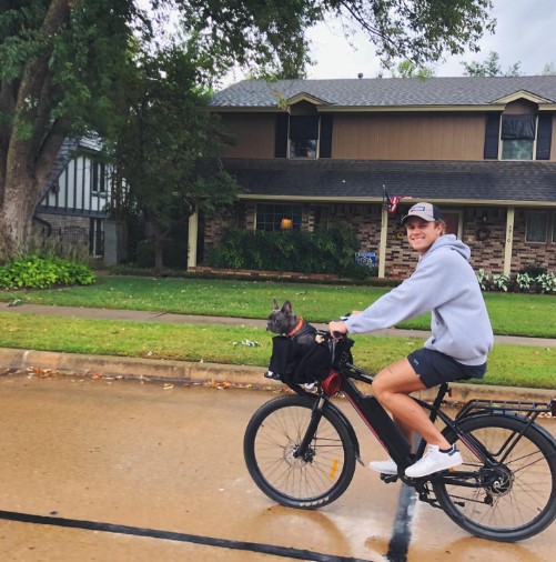 Owen Joyner riding a bicycle