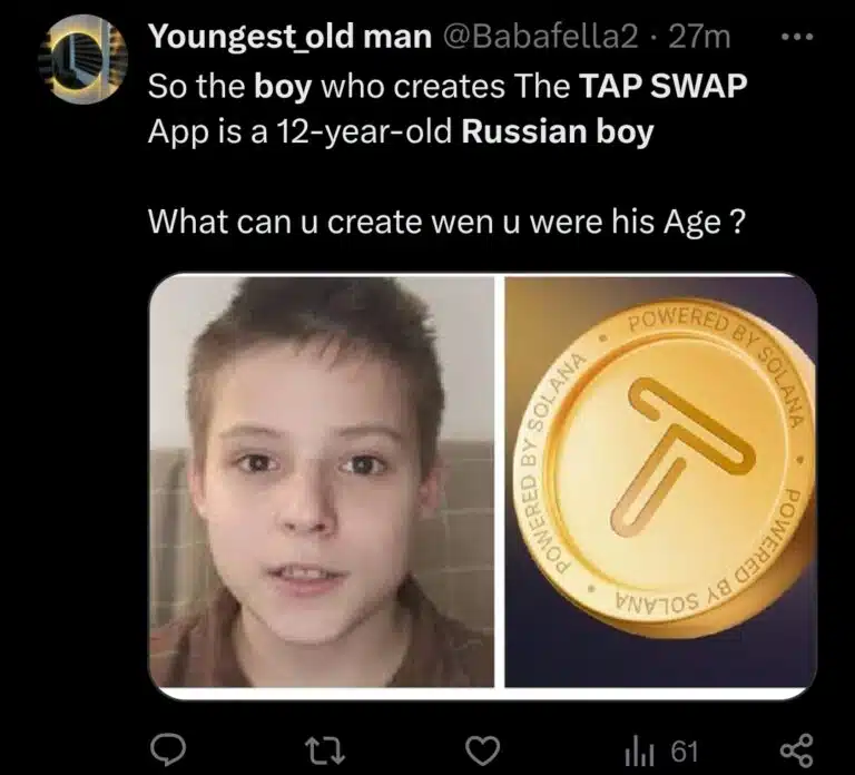 Meet the 12-year-old Russian boy said to be the creator of cryptocurrency app TapSwap