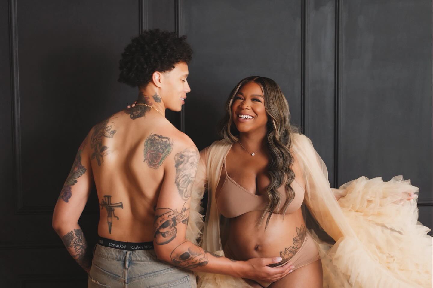 WNBA star Brittney Griner and wife Cherelle are expecting their first child together