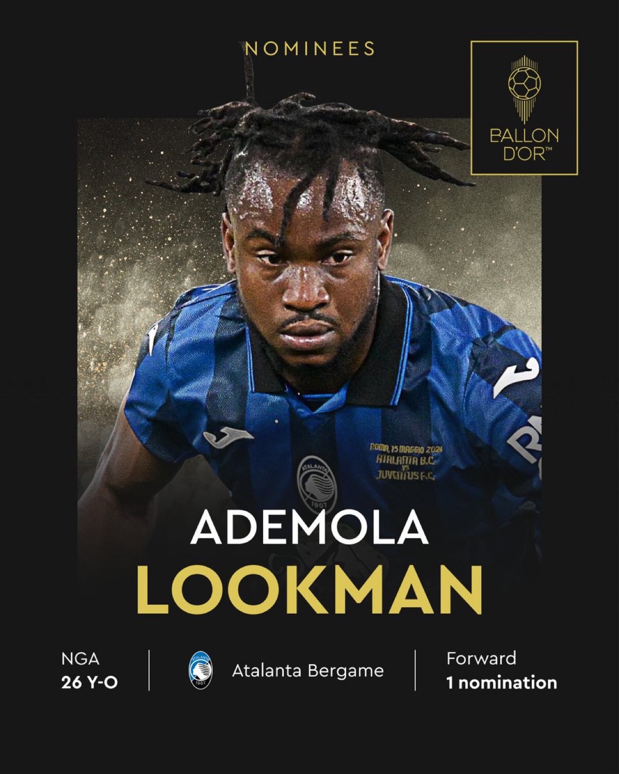 Ademola Lookman nominated for Ballon d’Or 2024 as sole African representative